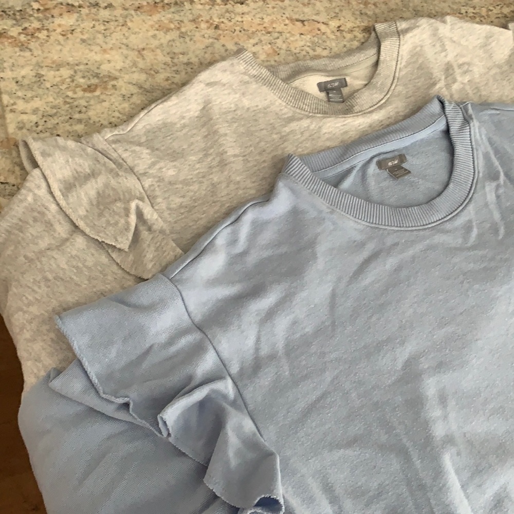 Aerie Gray and Light Blue Sweatshirts